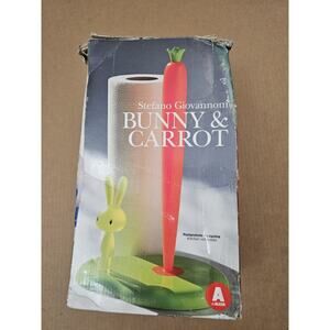 Alessi - ASG42/H W - Bunny & Carrot, Kitchen roll holder, White Height 35cm
